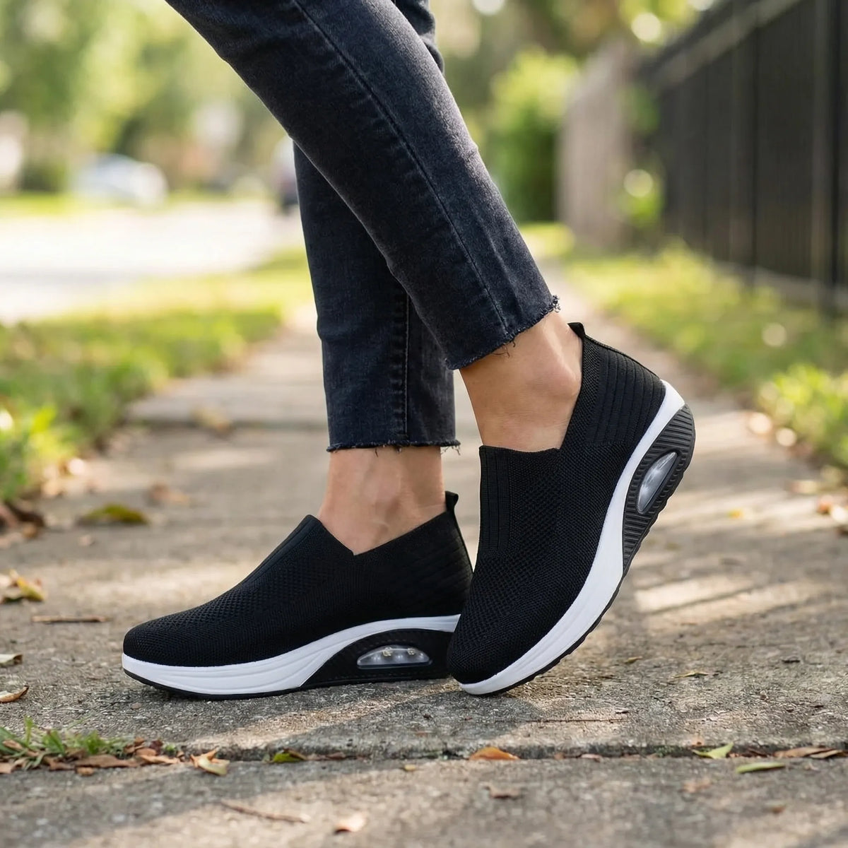 Orthopedic shoes slip-on wedge sneaker with cushioned sole