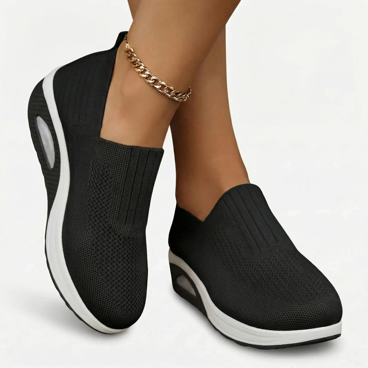 Orthopedic shoes slip-on wedge sneaker with cushioned sole