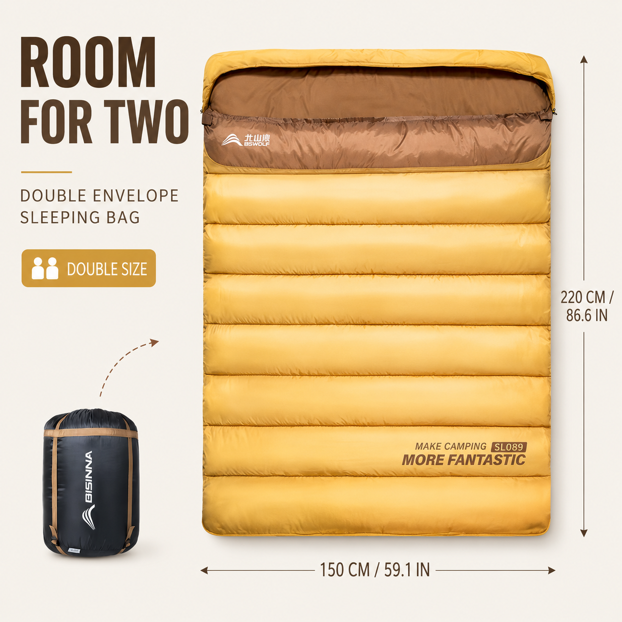 Celrien | Duosleep Double Envelope Sleeping Bag