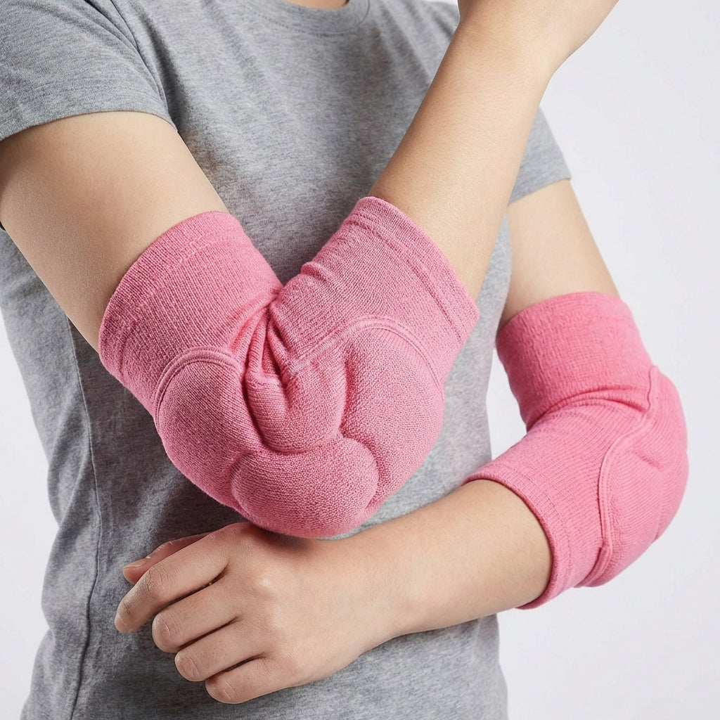 Elastic padded elbow sleeve with impact protection for sports