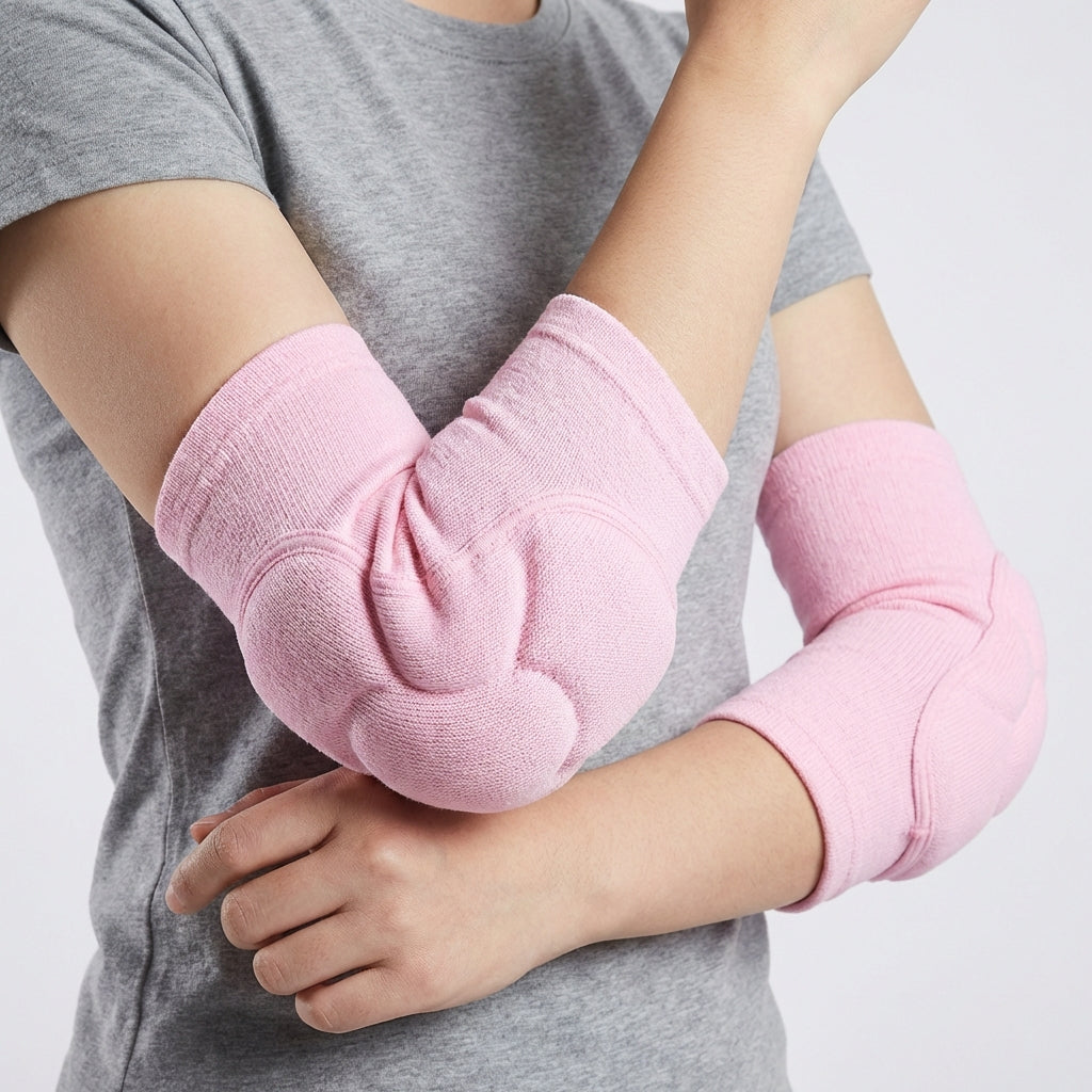 Elastic padded elbow sleeve with impact protection for sports