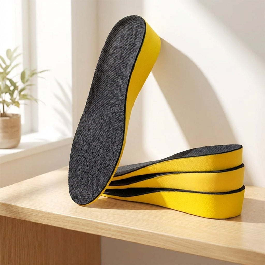 Low profile heel inserts with breathable perforated surface