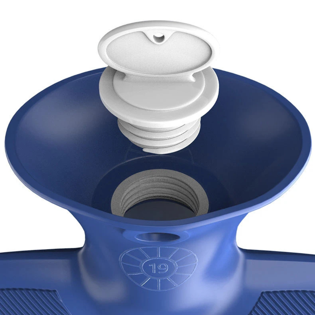 Extra large hot water bottle with soft knit cover for warmth and comfort