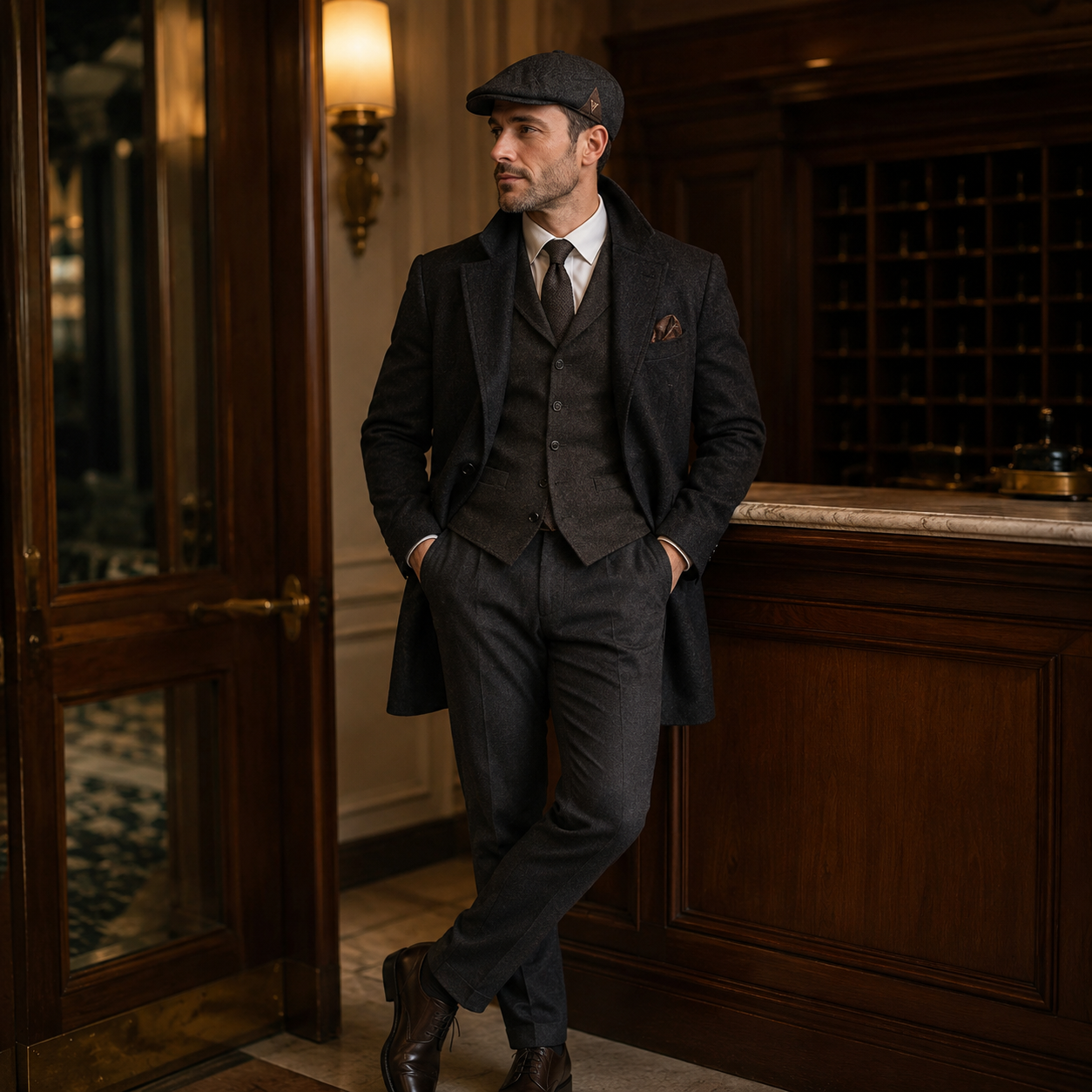 Celrien | Flatsworth Herringbone Flat Cap