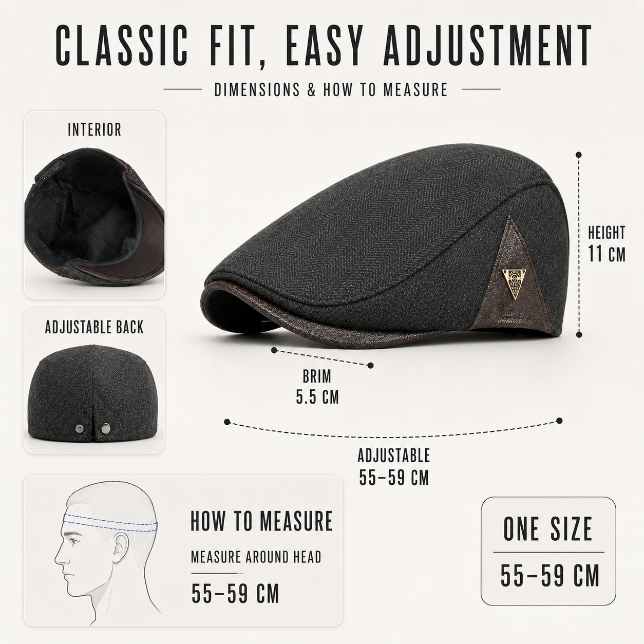 Celrien | Flatsworth Herringbone Flat Cap