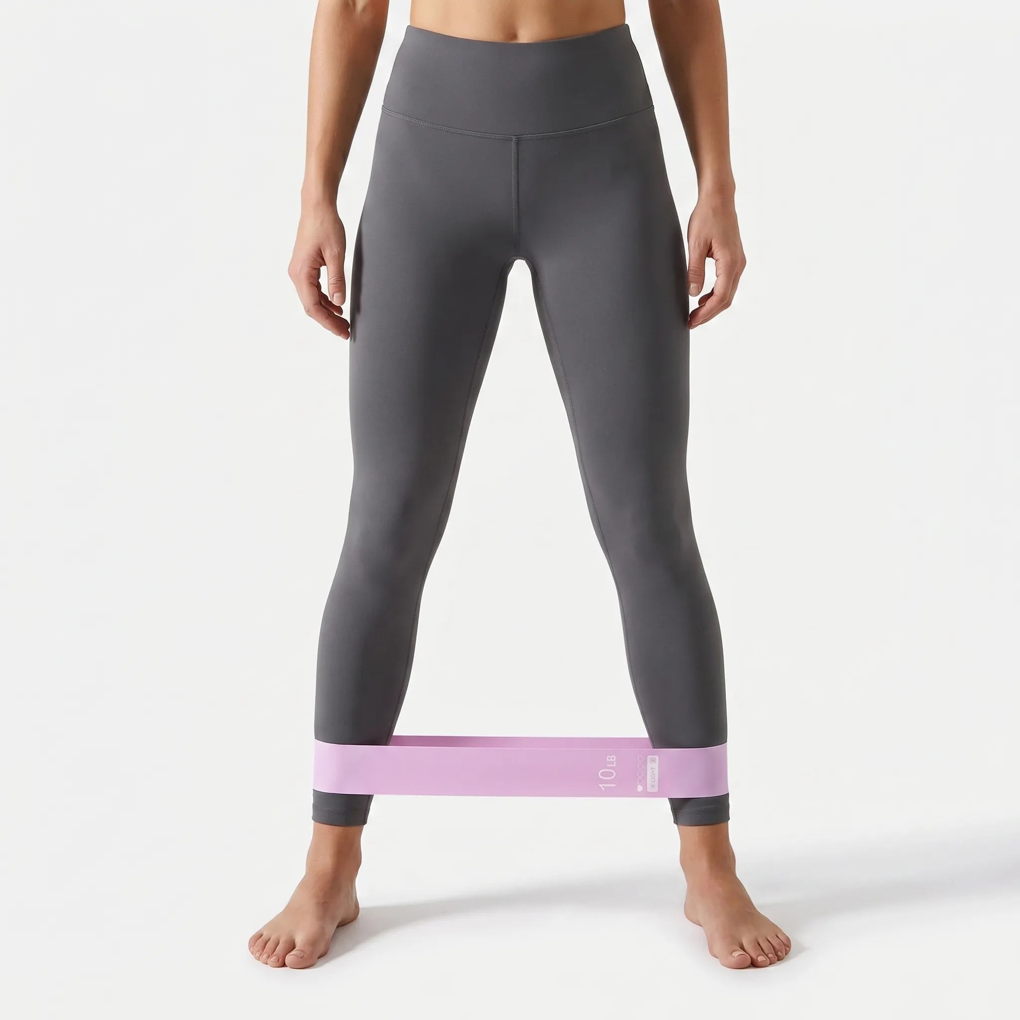 Flat loop resistance bands with five progressive tension levels color-coded system