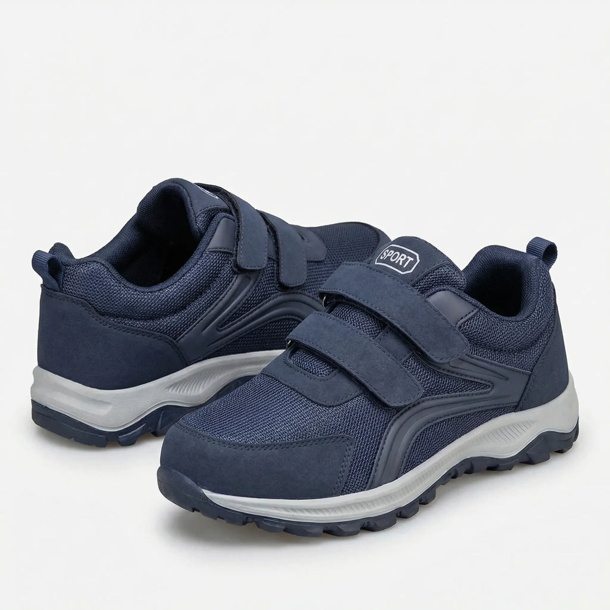 Orthopedic shoes wide fit double strap walking sneakers with breathable mesh