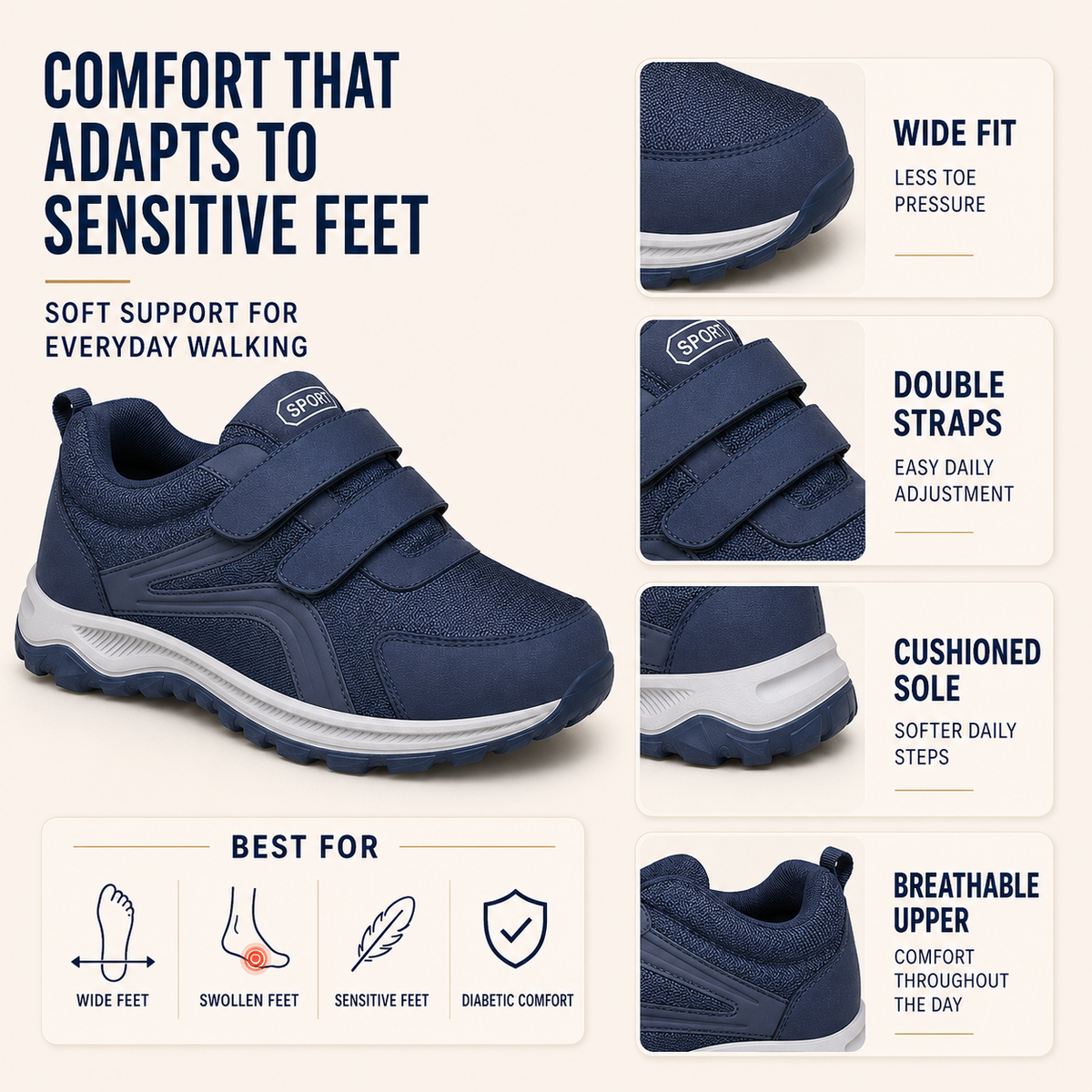 Celrien | Flexovan Wide-Fit Orthopedic Walking Sneakers