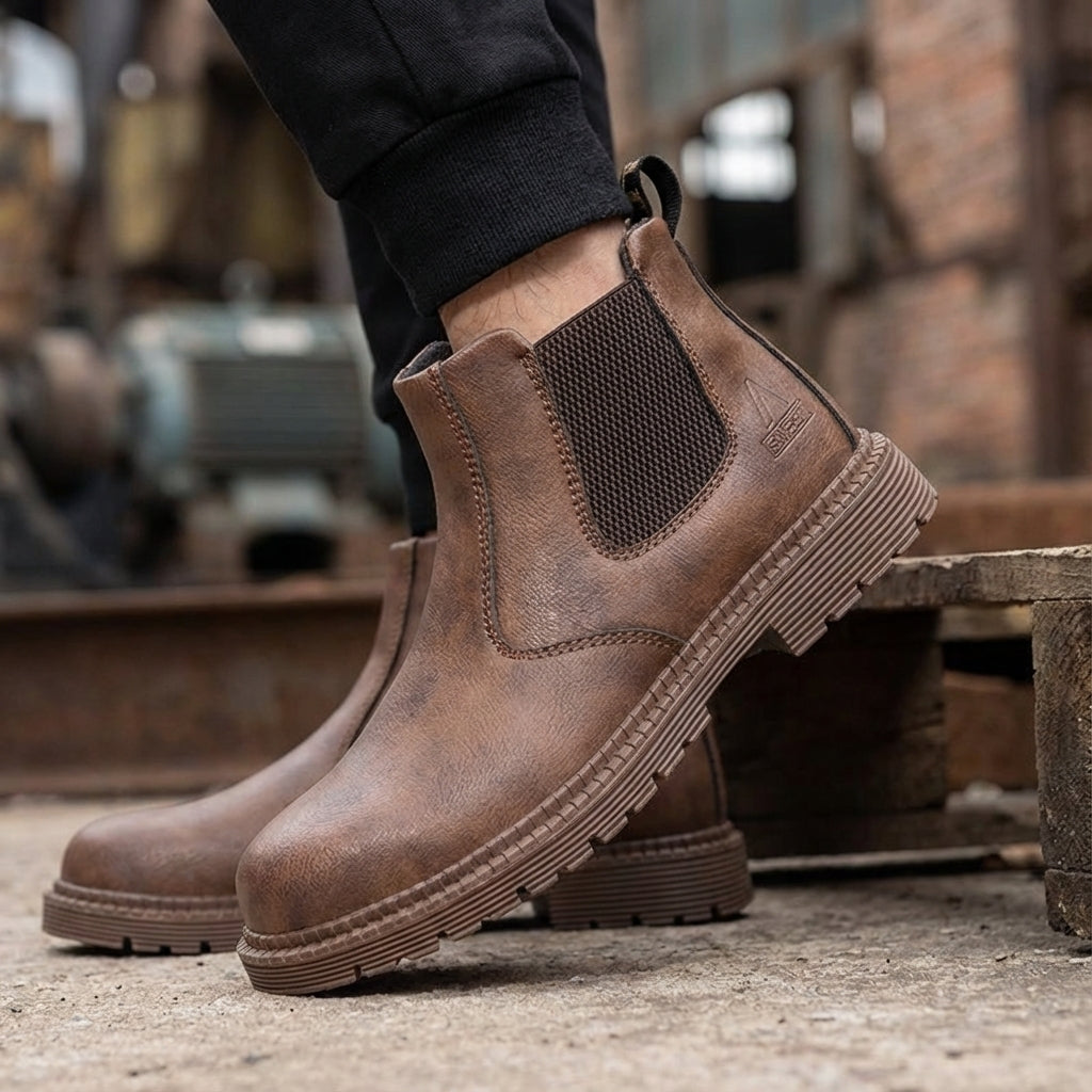 Ankle-height safety boots waterproof non-slip steel toe