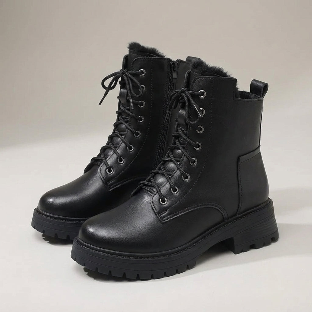Insulated winter ankle boots with cozy lining and non-slip sole