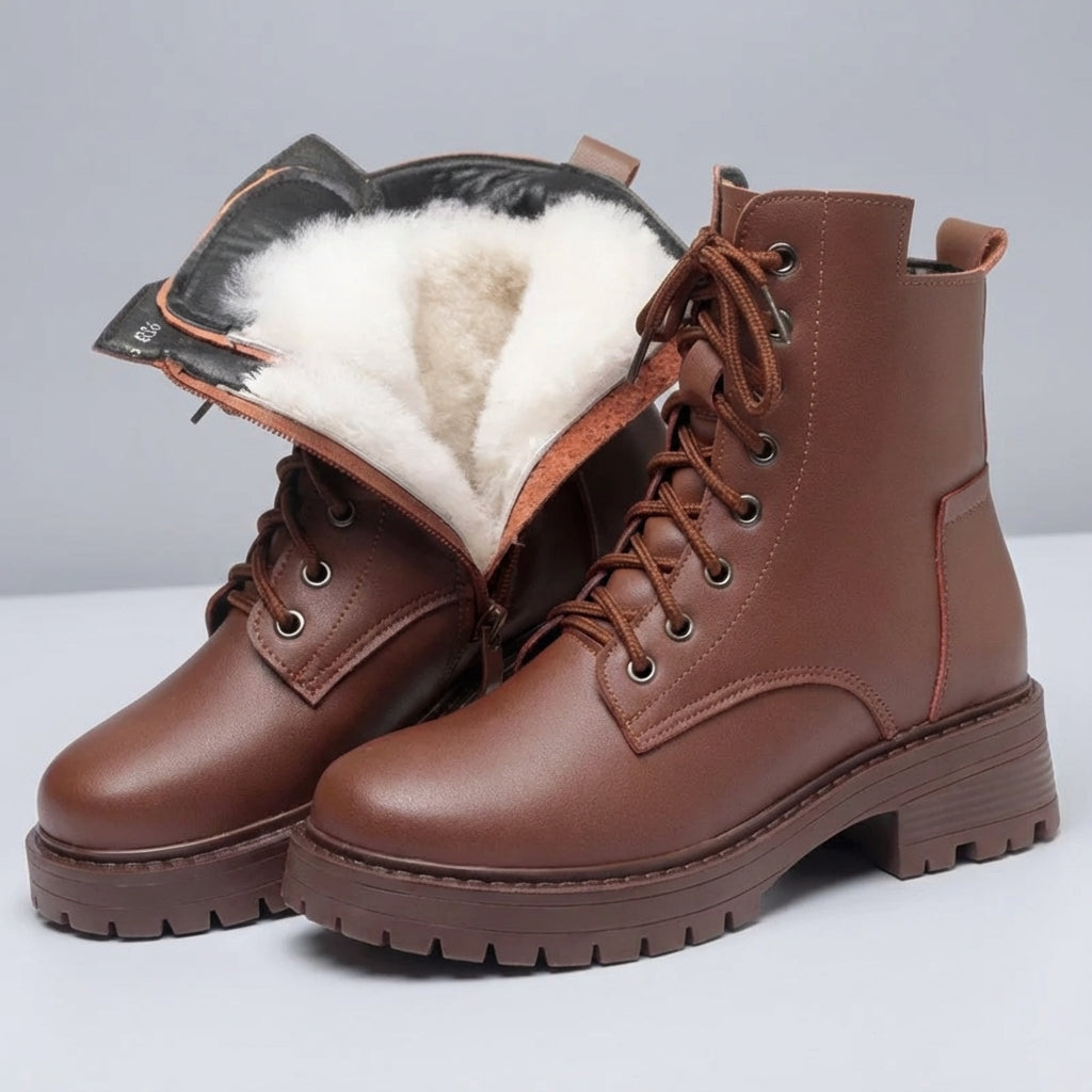 Insulated winter ankle boots with cozy lining and non-slip sole