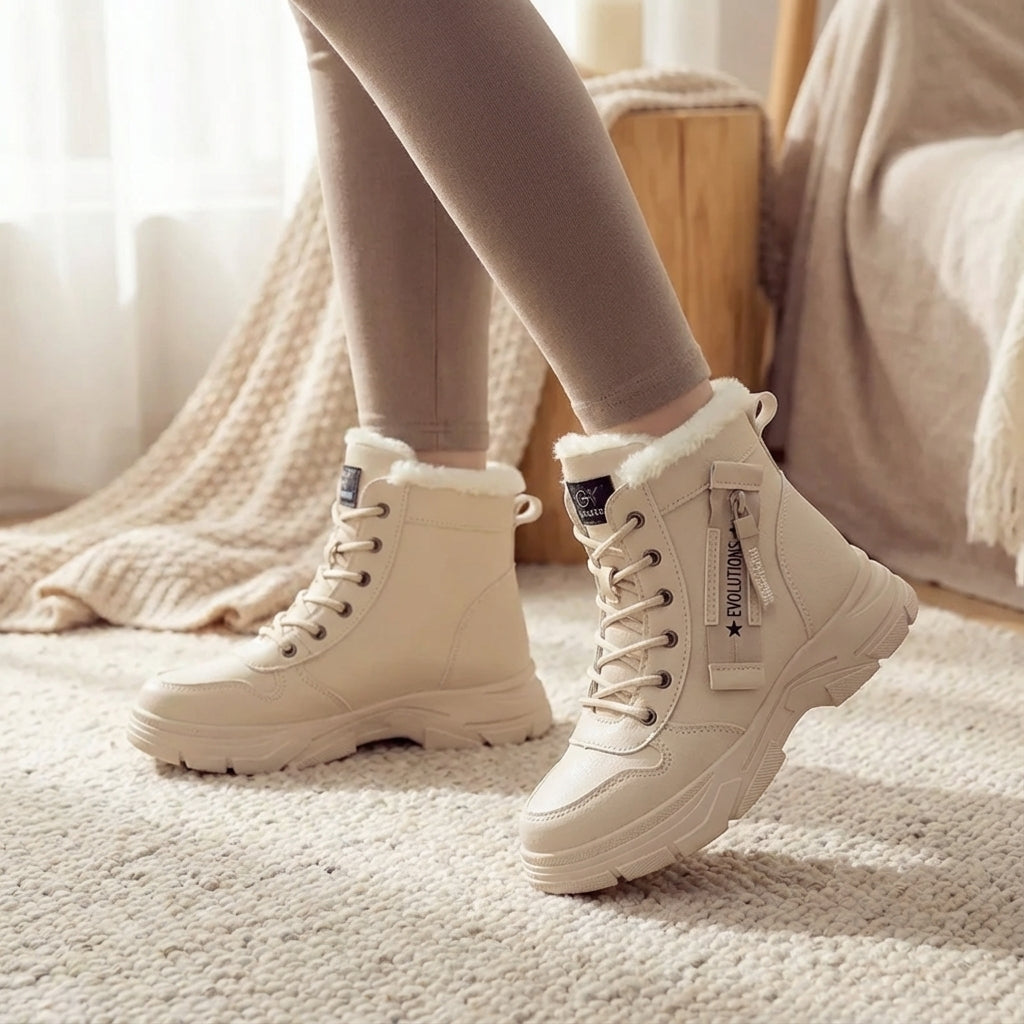 Women's ankle winter boots with warm insulation and chunky gripped sole