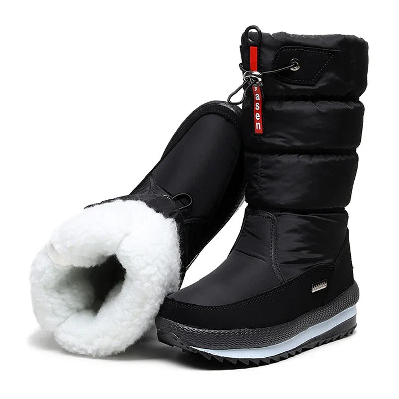 Women's mid-height winter boots waterproof non-slip warm lined
