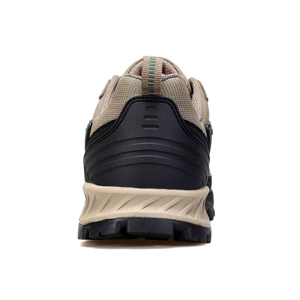 Men's leather hiking shoes with non-slip rubber outsole and breathable lining