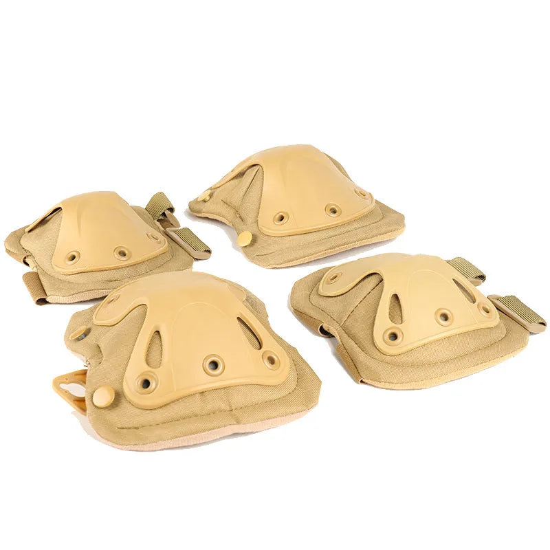 Hard shell knee and elbow protective pads for outdoor sports