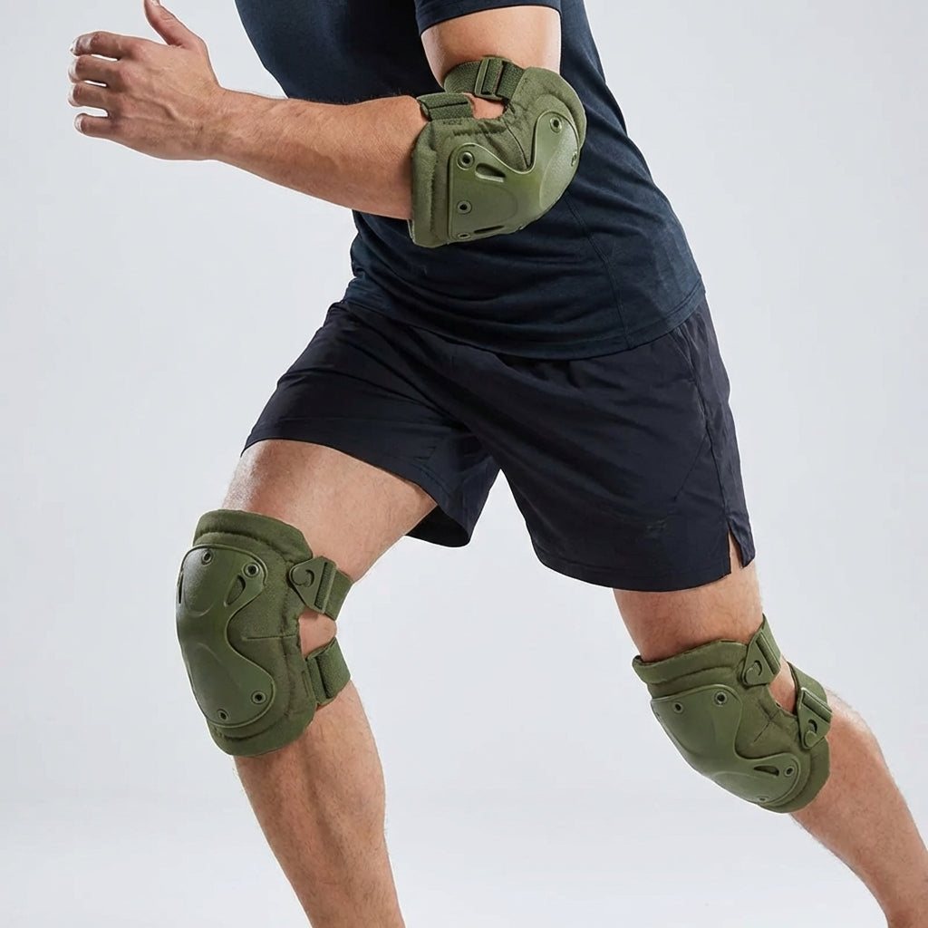 Hard shell knee and elbow protective pads for outdoor sports