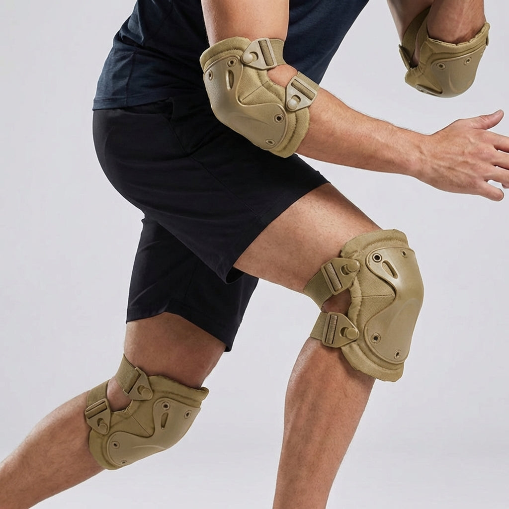 Hard shell knee and elbow protective pads for outdoor sports
