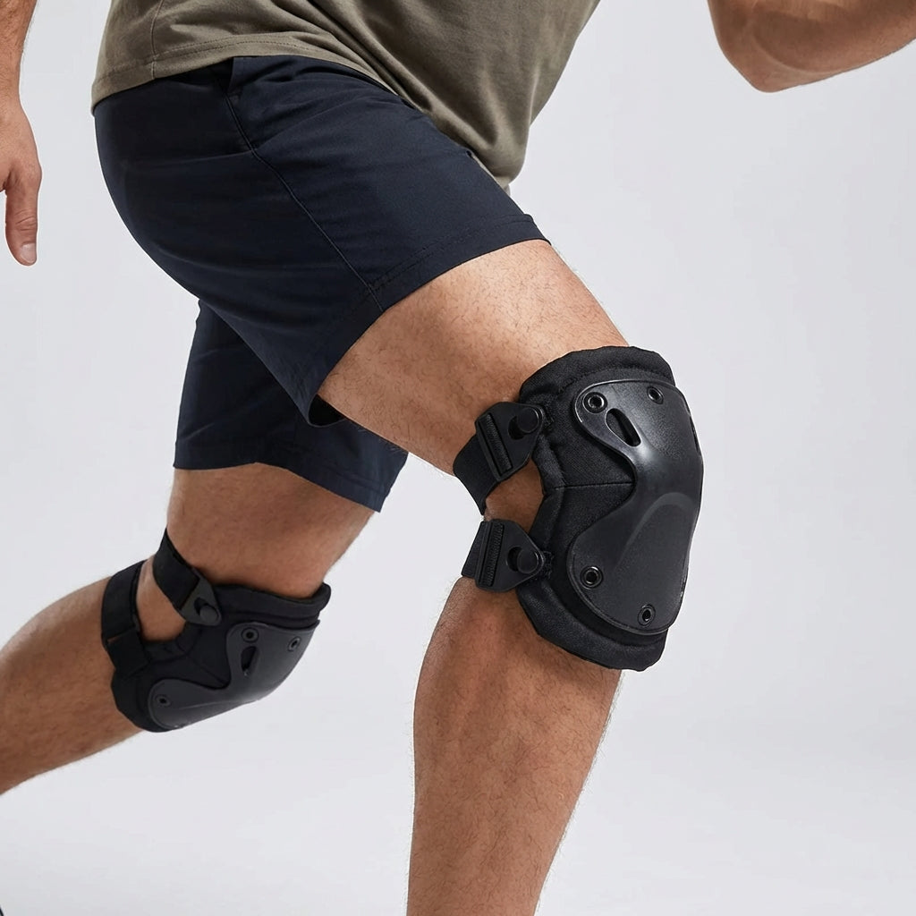 Hard shell knee and elbow protective pads for outdoor sports
