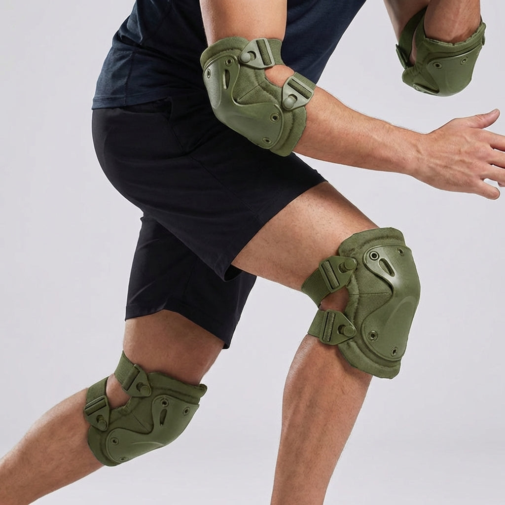 Hard shell knee and elbow protective pads for outdoor sports