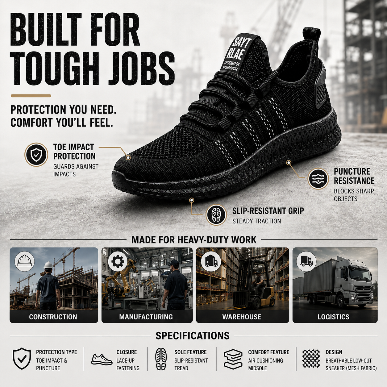 Celrien | Guardique Lightweight Protective Sneaker