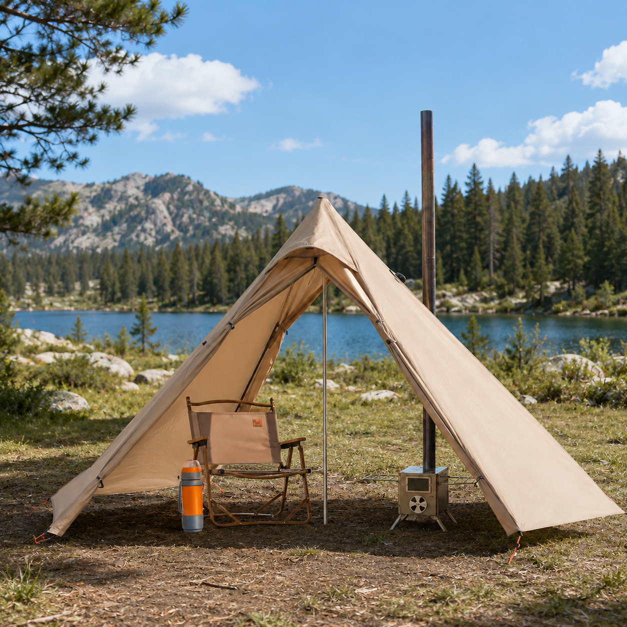 Celrien | HearthPeak Single-Person Pyramid Tent
