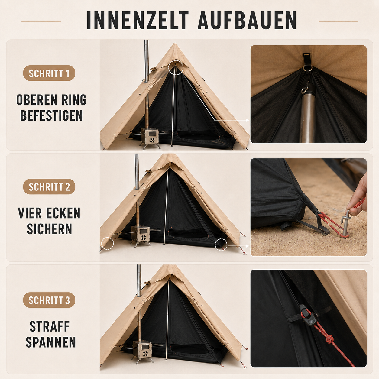 Celrien | HearthPeak Single-Person Pyramid Tent