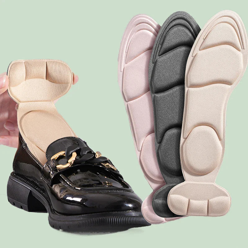 High heel insole insert with targeted cushioning and anti-slip base