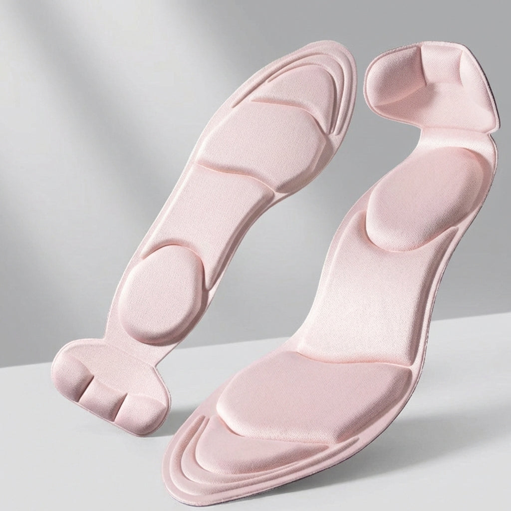 High heel insole insert with targeted cushioning and anti-slip base