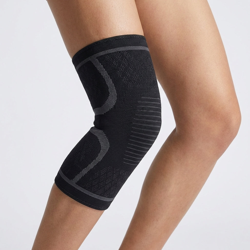 Compression knee brace with breathable design for running and sports