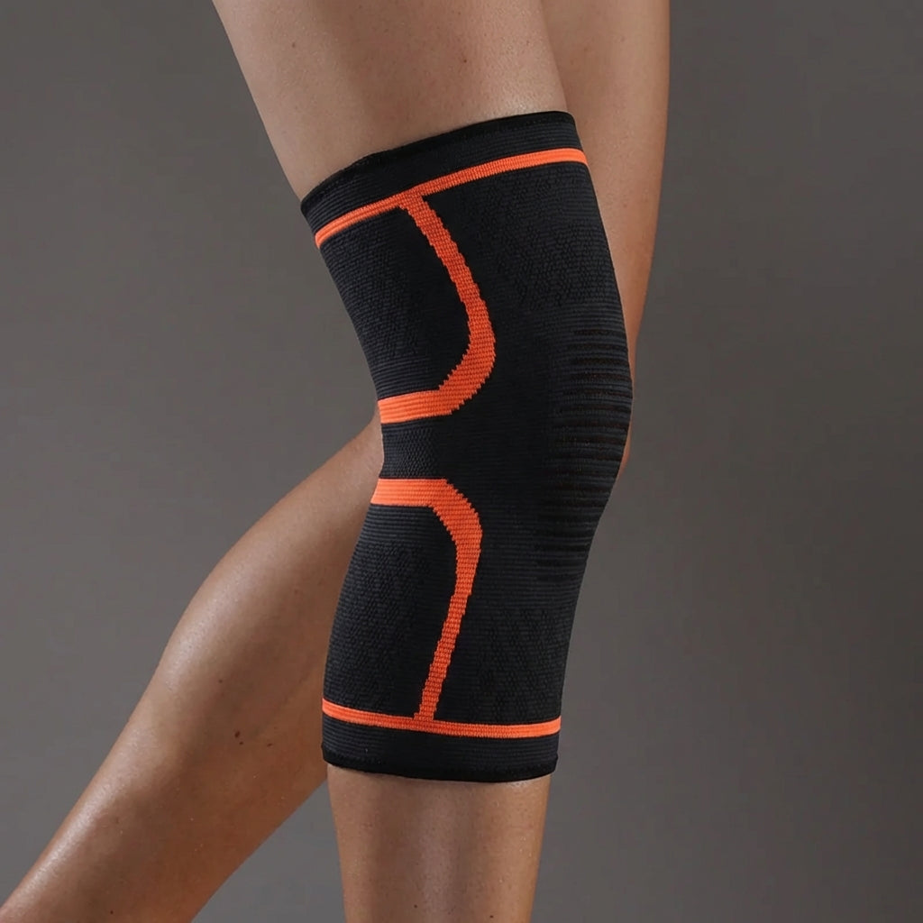 Compression knee brace with breathable design for running and sports