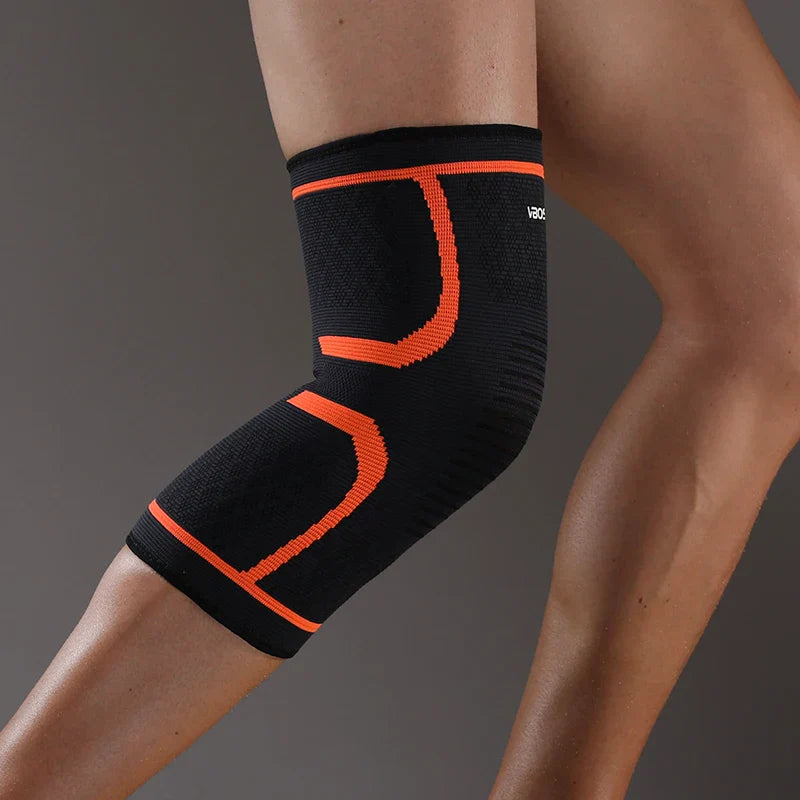 Compression knee brace with breathable design for running and sports