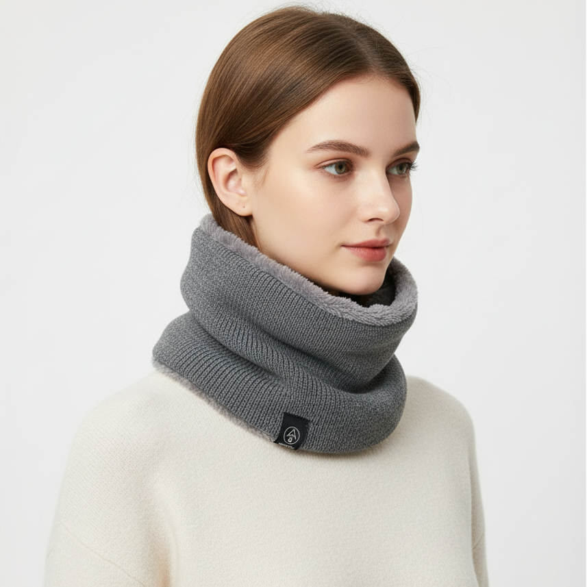 Winter scarves fleece-lined tubular knit neck warmer unisex