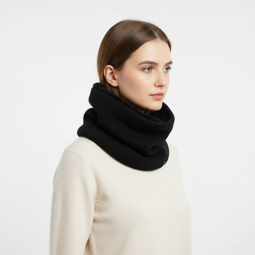 Winter scarves fleece-lined tubular knit neck warmer unisex