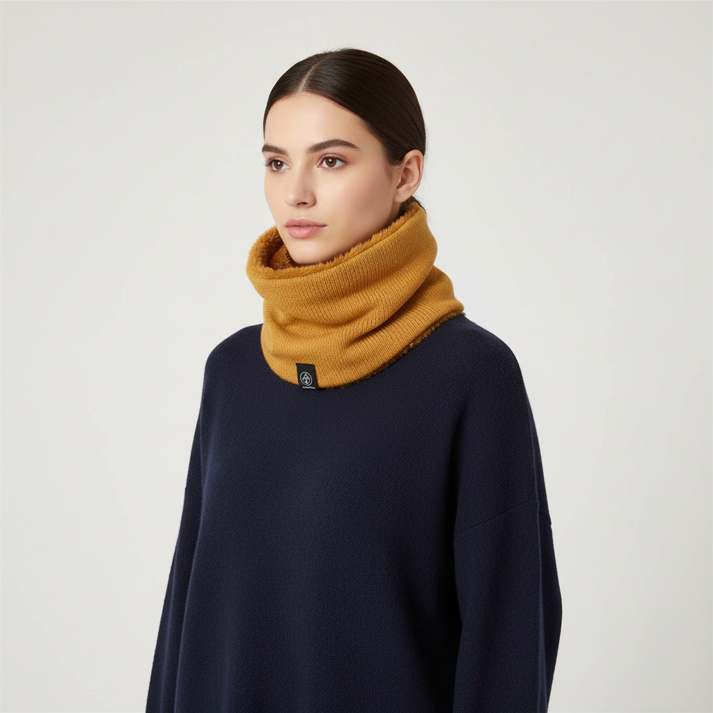 Winter scarves fleece-lined tubular knit neck warmer unisex