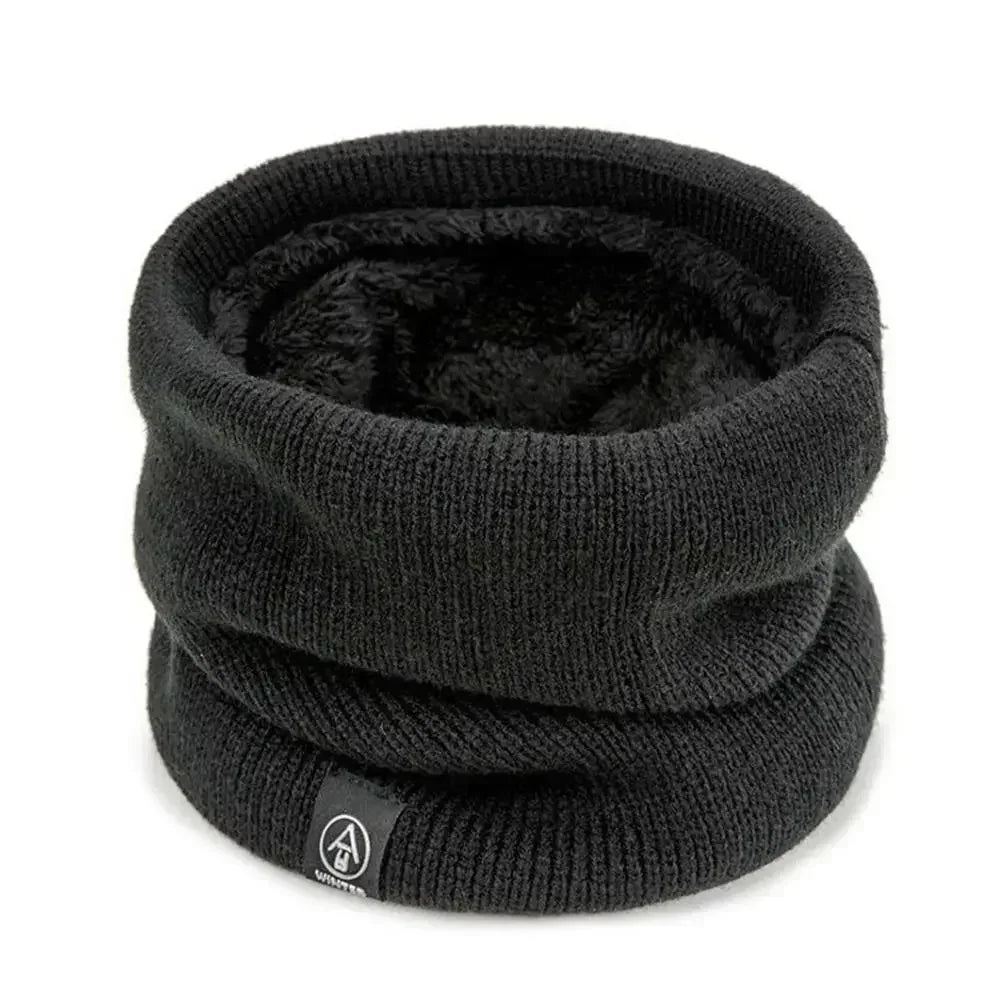 Winter scarves fleece-lined tubular knit neck warmer unisex