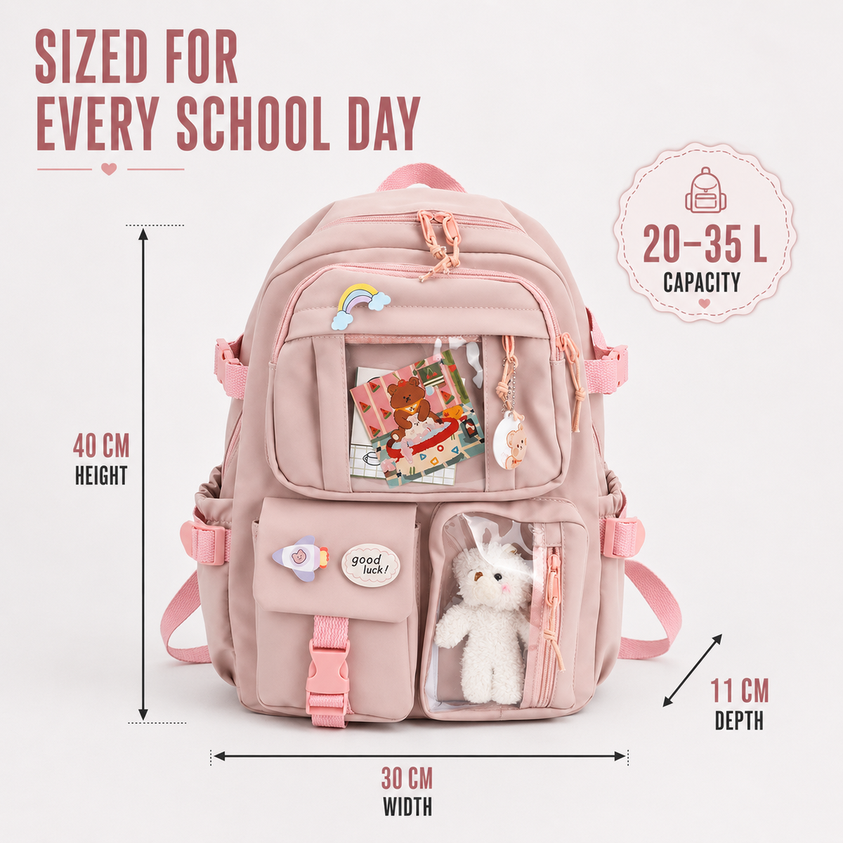 Celrien | Lilacory Preppy-Style Student Backpack