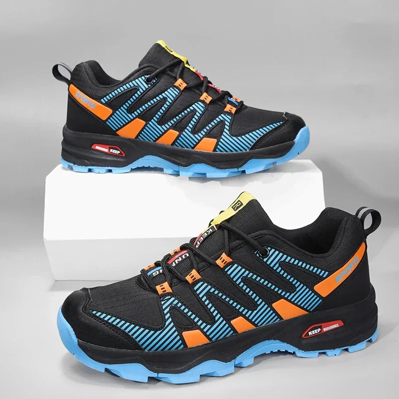 Low-cut hiking sneakers with breathable mesh upper and grippy rubber outsole