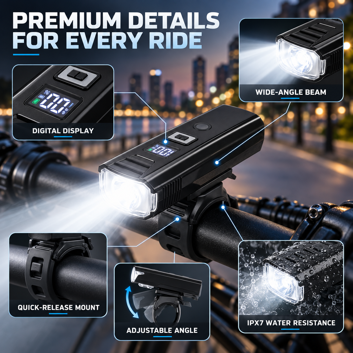 Celrien | Luminaride Rechargeable LED Light Bike Headlight