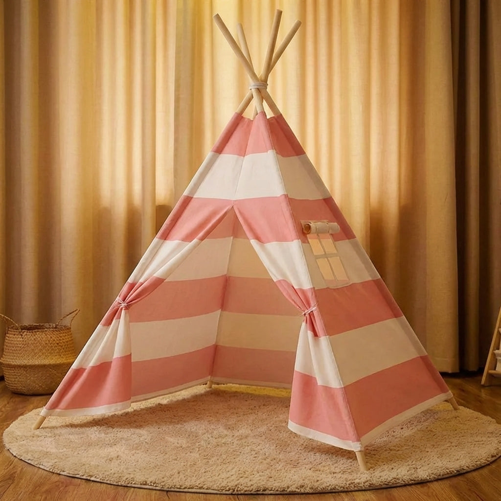 Kids indoor play tent teepee with padded floor mat