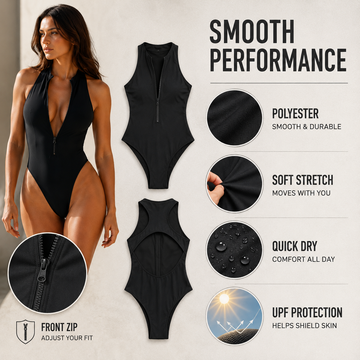 Celrien | Marivex Sleeveless One Piece Swimsuit