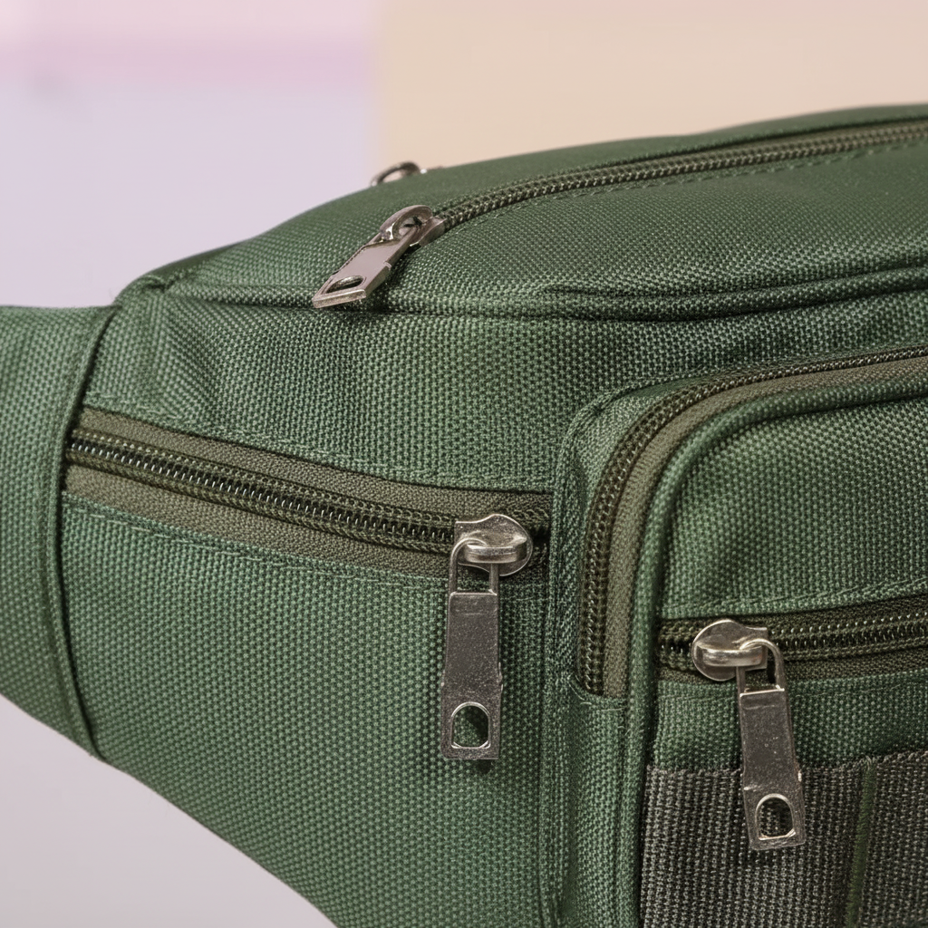 Crossbody sling waist pack with water-resistant oxford fabric and adjustable strap