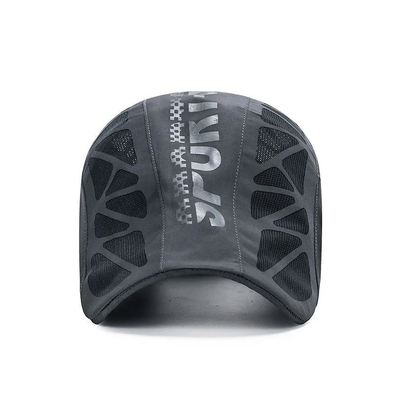 Men's breathable mesh sports cap with ventilation panels and sun bill