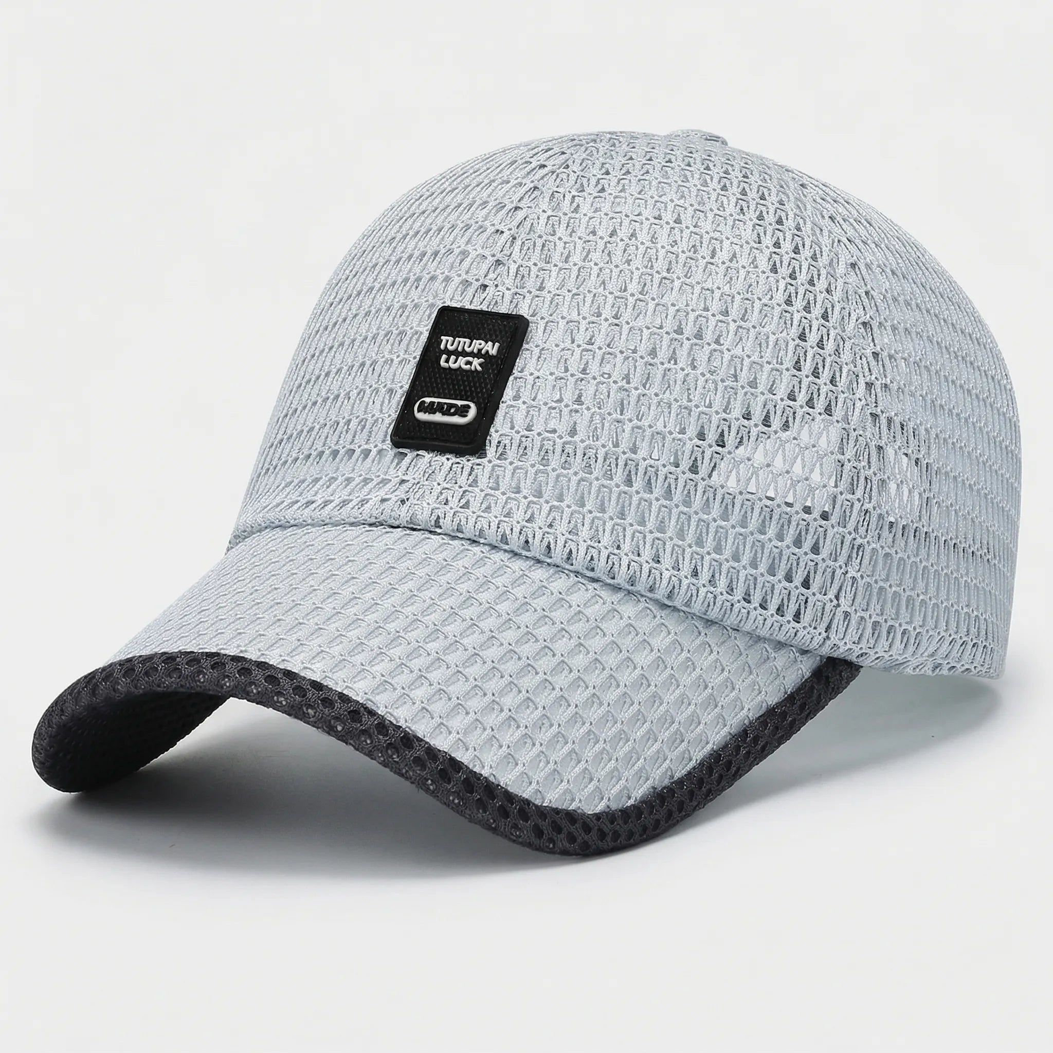 Breathable mesh baseball cap with adjustable snapback closure