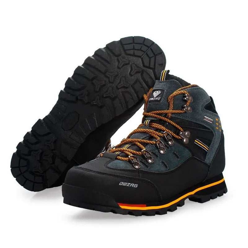 Men's mid-ankle hiking boot with waterproof upper and rugged traction sole