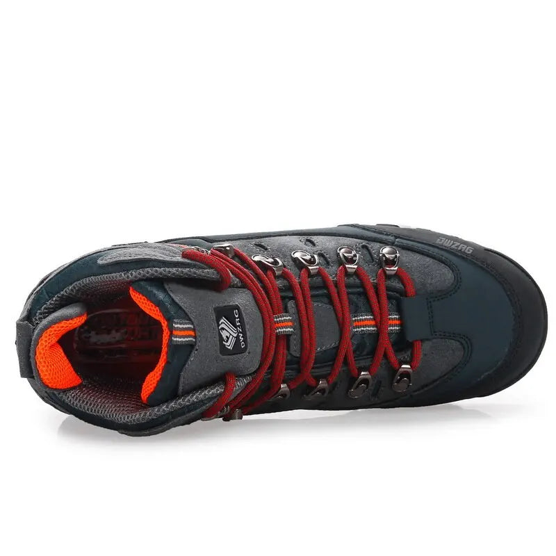 Men's mid-ankle hiking boot with waterproof upper and rugged traction sole
