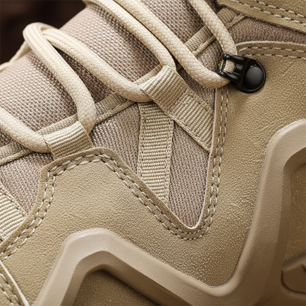 Waterproof tactical mid-ankle boot with breathable mesh lining