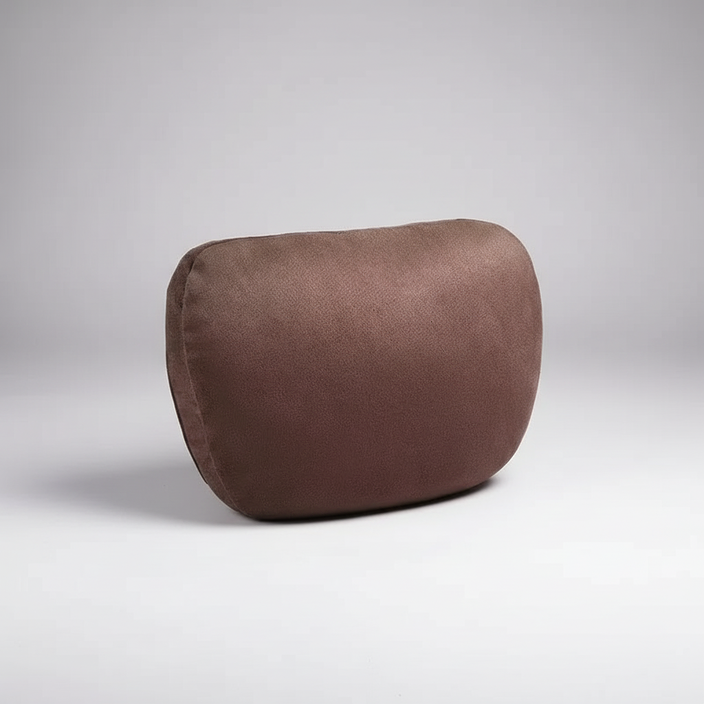 Universal car headrest cushion with soft suede cushioning for neck support