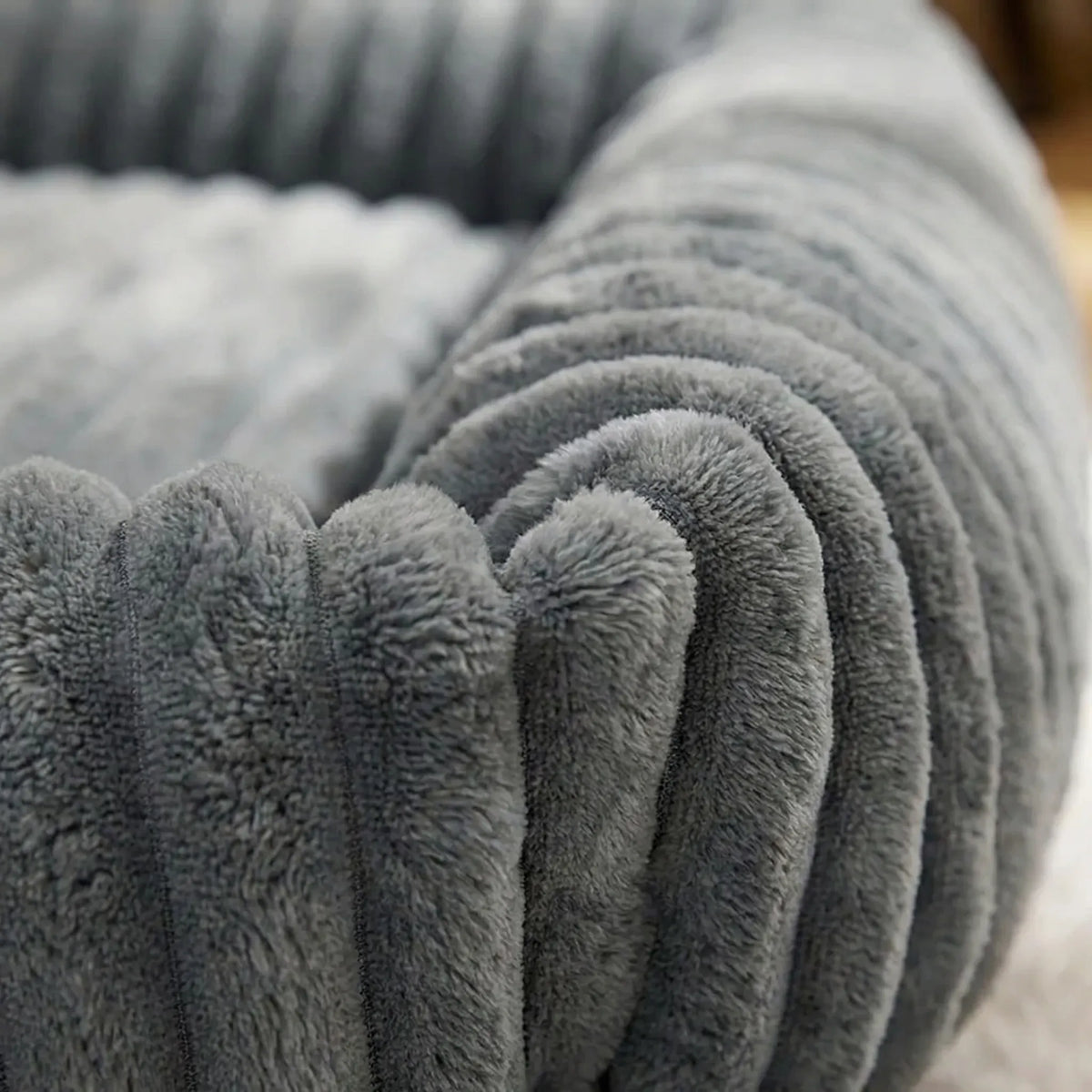 Orthopedic plush dog bed with raised sides for large dogs