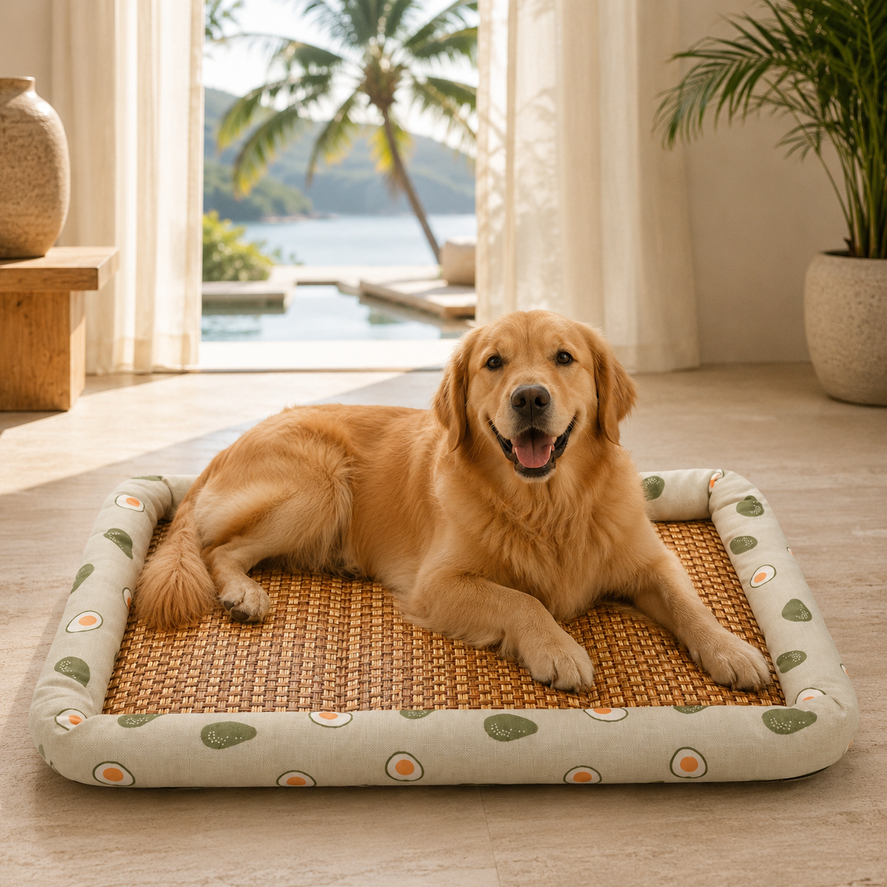 Celrien | Pawvelo Woven Rattan Cooling Pet Bed