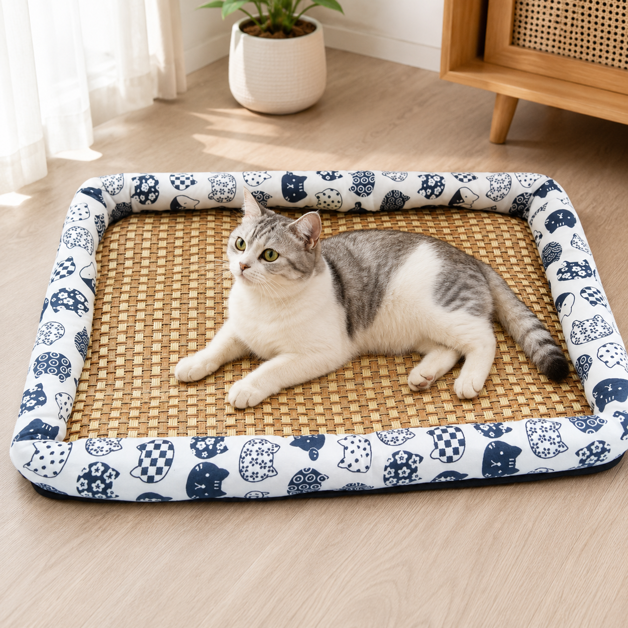 Celrien | Pawvelo Woven Rattan Cooling Pet Bed
